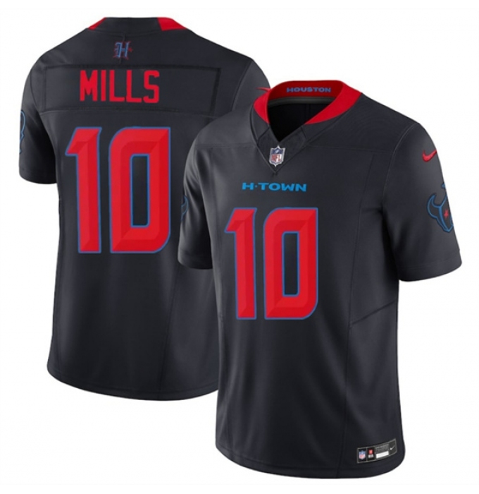 Men's Houston Texans #10 Davis Mills Navy 2nd Alternate 2025 F.U.S.E. Vapor Limited Football Stitched Jersey