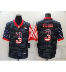 Men's Denver Broncos #3 Russell Wilson Camo Salute To Serve USA Flag Limited Jersey