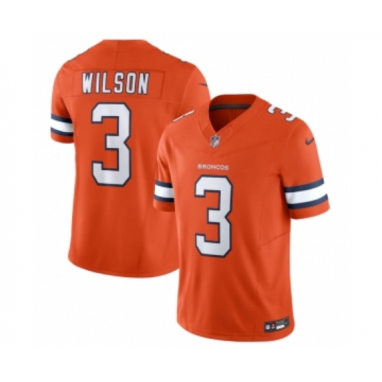 Men's Denver Broncos #3 Russell Wilson Orange 2023 F.U.S.E. Vapor Untouchable Stitched Jersey