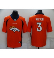 Men's Denver Broncos #3 Russell Wilson Orange Big Logo Number Vapor Untouchable Stitched NFL Nike Fashion Limited Jersey