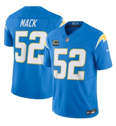 Men's Los Angeles Chargers #52 Khalil Mack Blue 2025 F.U.S.E With 4-Star C Vapor Limited Stitched Football Jersey Men's Los Angeles Chargers #52 Khalil Mack Blue 2025 F.U.S.E With 4-Star C Vapor Limited Stitched Football Jersey