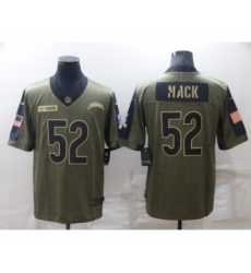 Men's Los Angeles Chargers #52 Khalil Mack Olive Salute To Service Limited Stitched Jersey Men's Los Angeles Chargers #52 Khalil Mack Olive Salute To Service Limited Stitched Jersey
