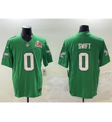 Men's Philadelphia Eagles #0 D'Andre Swift Green 2025 Super Bowl LIX F.U.S.E. Throwback Vapor Untouchable Limited Stitched Football Jersey