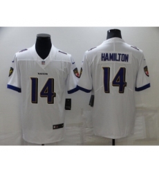 Men's Baltimore Ravens #14 Kyle Hamilton White Vapor Untouchable Limited Stitched Jersey Men's Baltimore Ravens #14 Kyle Hamilton White Vapor Untouchable Limited Stitched Jersey