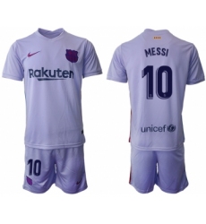 Men's 2021-2022 Club Barcelona away purple 10 Soccer Jersey