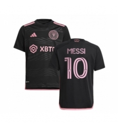 Youth Inter Miami CF #10 Lionel Messi Black Soccer Jersey