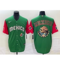 Men's Mexico Baseball 2023 Green Team Big Logo World Baseball Classic Stitched Jersey1