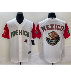 Men's Mexico Baseball 2023 White Team Big Logo World Baseball Classic Stitched Jersey