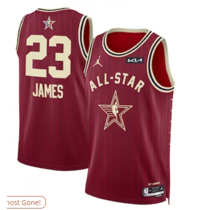 Men's Unisex LeBron #23 James Jordan Brand Crimson 2024 NBA All-Star Game Swingman Jersey