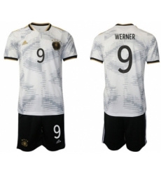 Men's Germany #9 Werner White Home Soccer Jersey Suit