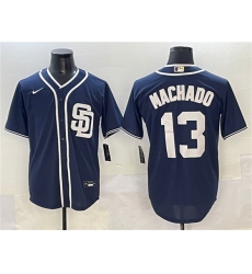 Men's San Diego Padres #13 Manny Machado Navy Cool Base Stitched Baseball Jersey
