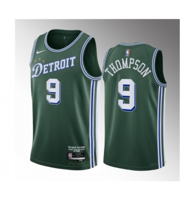 Men's Detroit Pistons #9 Ausar Thompson Green 2023 Draft City Edition Stitched Basketball Jersey