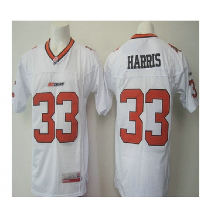 CFL BC Lions #33 Andrew Harris White Jersey