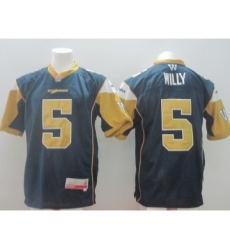 CFL Winnipeg Blue Bombers #5 Drew Willy Navy Blue Jersey