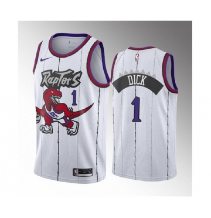 Men's Toronto Raptors #1 Gradey Dick White 2023 Draft Classic Edition Stitched Basketball Jersey