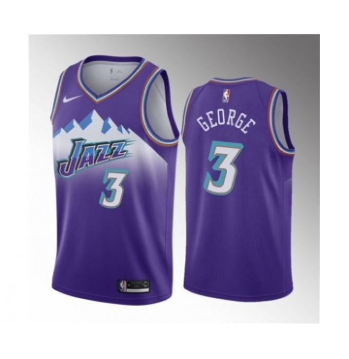 Men's Utah Jazz #3 Keyonte George Purple 2023 Draft Classic Edition Stitched Basketball Jersey