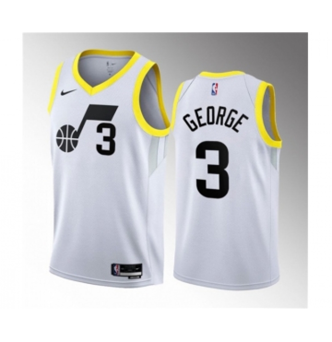 Men's Utah Jazz #3 Keyonte George White 2023 Draft Association Edition Stitched Basketball Jersey