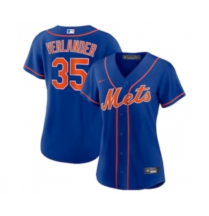 Women's New York Mets #35 Justin Verlander Blue Stitched MLB Cool Base Nike Jersey