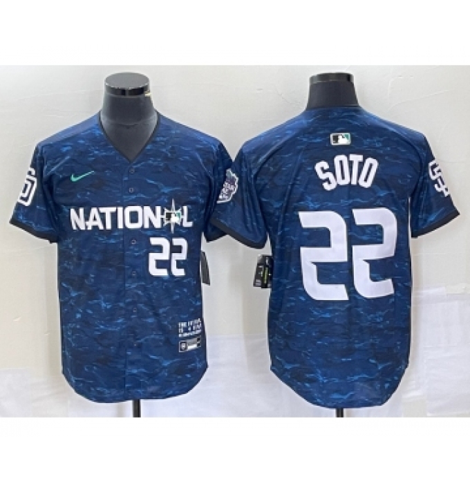 Men's Nike San Diego Padres #22 Juan Soto Royal 2023 All Star Cool Base Stitched Baseball Jersey