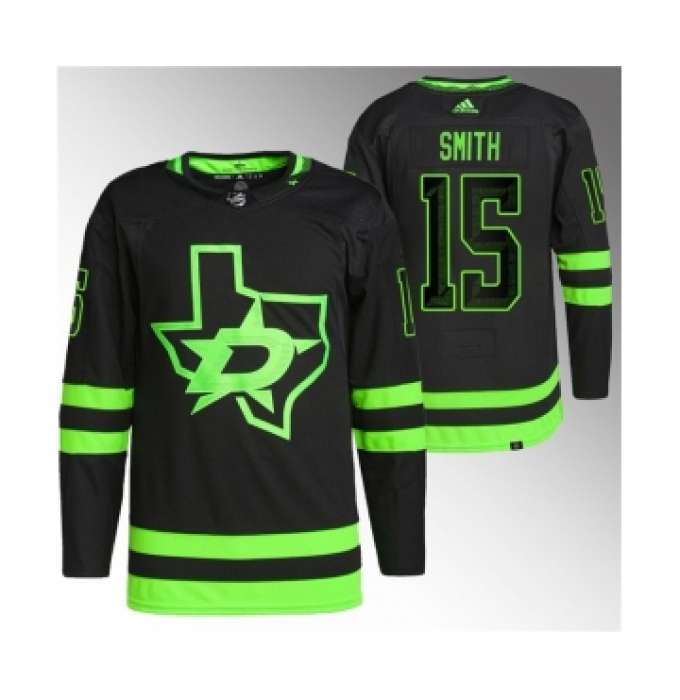 Men's Dallas Stars #15 Craig Smith Black Stitched Jersey