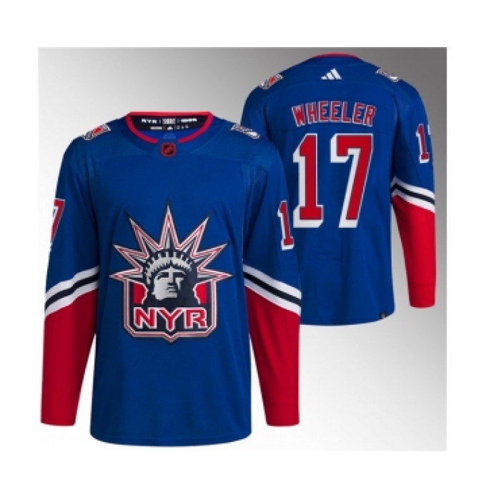 Men's New York Rangers #17 Blake Wheeler Blue Reverse Retro Stitched Jersey