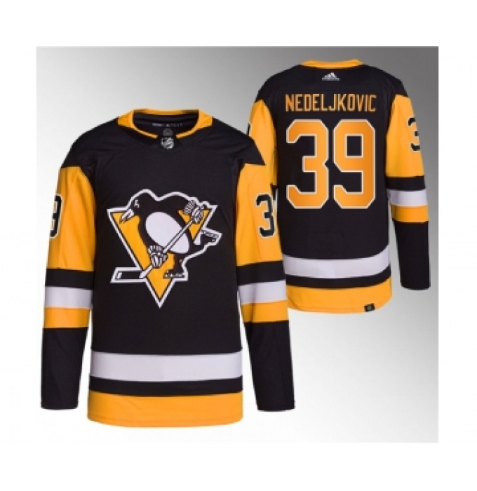 Men's Pittsburgh Penguins #39 Alex Nedeljkovic Black Stitched Jersey