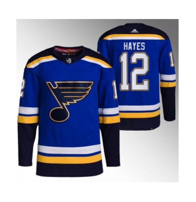 Men's St. Louis Blues #12 Kevin Hayes Blue Stitched Jersey