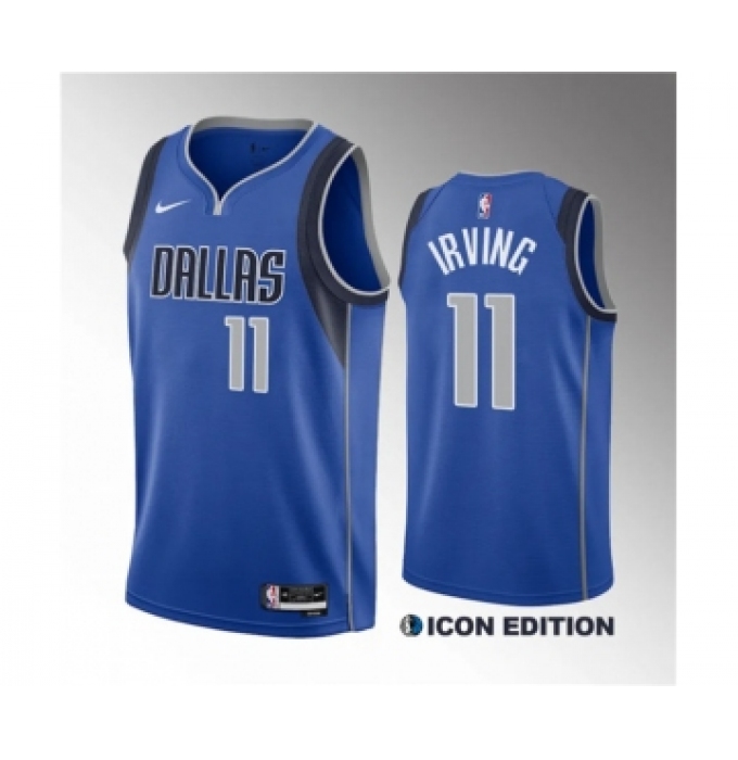 Men's Dallas Mavericks #11 Kyrie Irving Blue Icon Edition Stitched Basketball Jersey