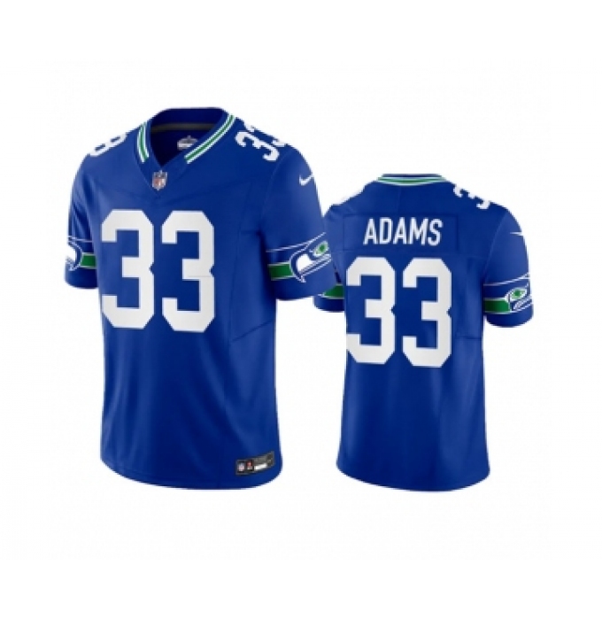 Men's Nike Seattle Seahawks #33 Jamal Adams Royal 2023 F.U.S.E. Vapor Limited Throwback Stitched Jersey