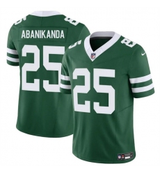 Men's New York Jets #25 Israel Abanikanda Green 2023 F.U.S.E Throwback Limited Football Stitched Jersey Men's New York Jets #25 Israel Abanikanda Green 2023 F.U.S.E Throwback Limited Football Stitched Jersey