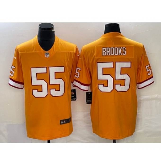 Men's Nike Tampa Bay Buccaneers #55 Derrick Brooks Yellow Limited Stitched Throwback Jersey