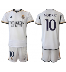 Men's Real Madrid #10 Modric 2023-24 White Home Soccer Jersey
