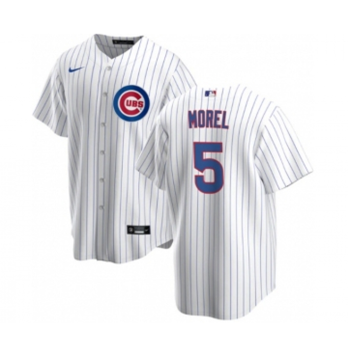 Men's Nike Chicago Cubs #5 Christopher Morel Chicago White Cool Base Stitched Baseball Jersey