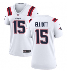 Women's New England Patriots #15 Ezekiel Elliott White Stitched Jersey(Run Small)