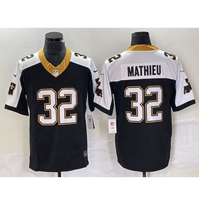 Men's Nike New Orleans Saints #32 Tyrann Mathieu Black 2023 FUSE 1987 Legacy Vapor Stitched Jersey