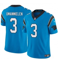 Men's Carolina Panthers #3 Princely Umanmielen Blue 2025 F.U.S.E. Vapor Limited Stitched Football Jersey