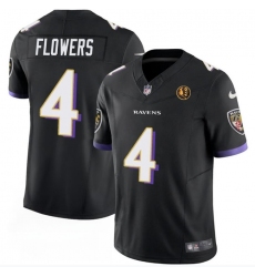 Men's Baltimore Ravens #4 Zay Flowers Black 2023 F.U.S.E. John Madden Vapor Limited Football Stitched Jersey Men's Baltimore Ravens #4 Zay Flowers Black 2023 F.U.S.E. John Madden Vapor Limited Football Stitched Jersey