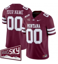 Men's Montana Grizzlies Active Player Custom Maroon 2025 F.U.S.E. Big Sky Patch Vapor Limited V1 Stitched Football Jersey
