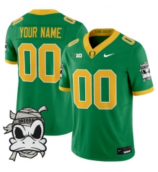 Men's Oregon Ducks Active Player Custom Green 2025 F.U.S.E. Mummy Duck Vapor Limited V1 Stitched Football Jersey