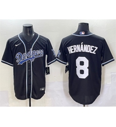Men's Los Angeles Dodgers #8 Enrique Hernández Black Fashion Stitched Baseball Jersey