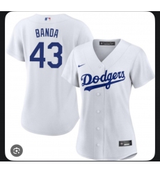 Womens's Los Angeles Dodgers #43 Anthony Banda White Cool Base Stitched Baseball Jersey