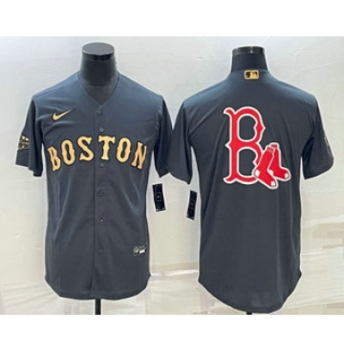 Men's Boston Red Sox Big Logo Grey 2022 All Star Stitched Cool Base Nike Jersey