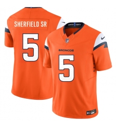 Men's Denver Broncos #5 Trent Sherfield Sr Orange 2025 F.U.S.E. Vapor Limited Football Stitched Jersey