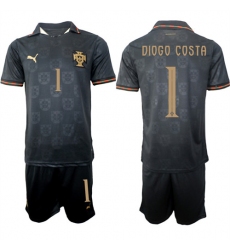 Men's Portugal #1 DIOGO COSTA National Team FIFA x World Cup 2026 Away Gray On Eusebio special edition Jersey