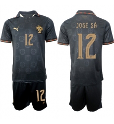 Men's Portugal #12 JOSE SA National Team FIFA x World Cup 2026 Away Gray On Eusebio special edition Jersey