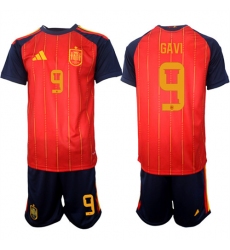 Men's Spain #9 GAVI National Team FIFA x World Cup 2026 Home Red On Field Jerseys