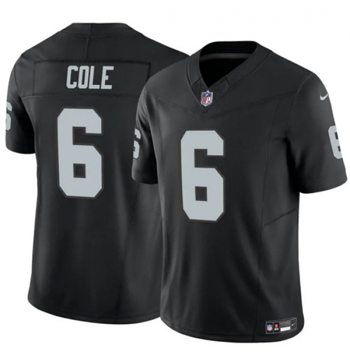 Men's Las Vegas Raiders #6 A.J. Cole Black 2025 F.U.S.E. Vapor Untouchable Limited Football Stitched Jersey