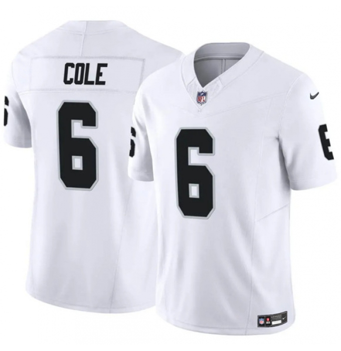 Men's Las Vegas Raiders #6 A.J. Cole White 2025 F.U.S.E. Vapor Untouchable Limited Football Stitched Jersey