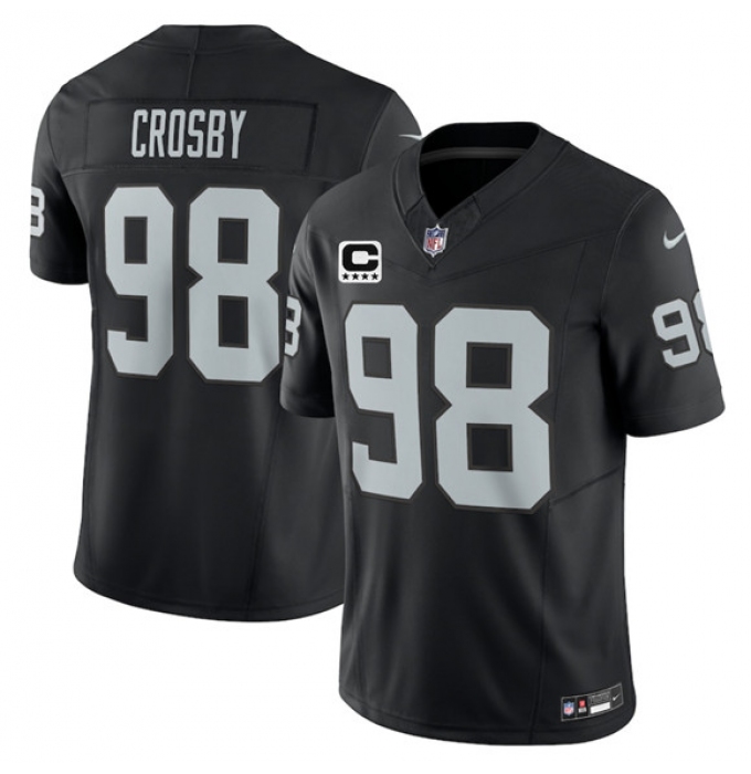Men's Las Vegas Raiders #98 Maxx Crosby Black 2025 F.U.S.E. With 4-Star C Vapor Limited Football Stitched Jersey