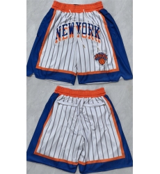 Mens New Yok Knicks White Shorts (Run Small)